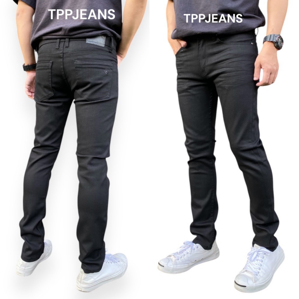 ๋JEANSEXPRESS WM BlackSkinny Jeans กางเกงยีนส์ทรงสกินนี่ชาย สีดำ ผ้ายืด ใส่สบาย Size28-36 รับชำระปลายทาง