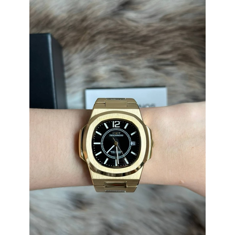 ⌚️Technos Swiss Black Dial Date Unisex Watch