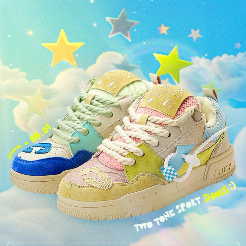 รองเท้าผ้าใบ Sneaker LUCX สีสันสดใด แบบไอดอลใส่