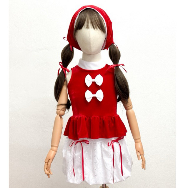ชุด Little Red Santa ชุดซานตาคลอสน่ารักๆ ชุด 2 ชิ้น ใส่วันธรรมดาได้