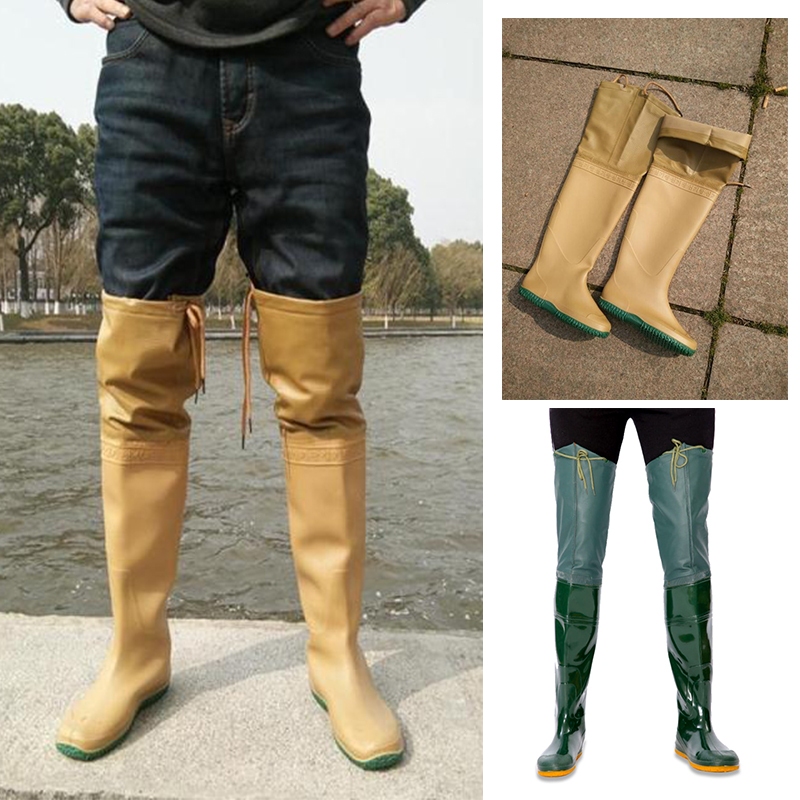 รองเท้าบูทยางแบบยาว PVC รองเท้าบูทกันน้ำ สำหรับลงนา 36-45