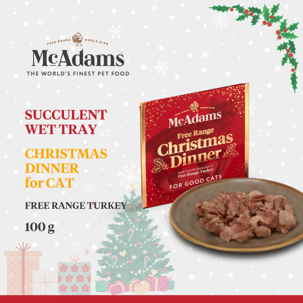 McAdams Cat Christmas Dinner Free Range Turkey 100 g อาหารเปียกแมว คริสต์มาส สูตรไก่งวงฟรีเร้นจ์