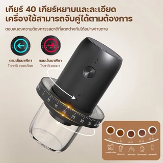 Keluer Coffee Grinder เครื่องบดกาแฟอัตโนมัติ ปรับความละเอียดได้ ใช้ในครัวเรือน พกพาสะดวก บดอย่างรวดเร็ว