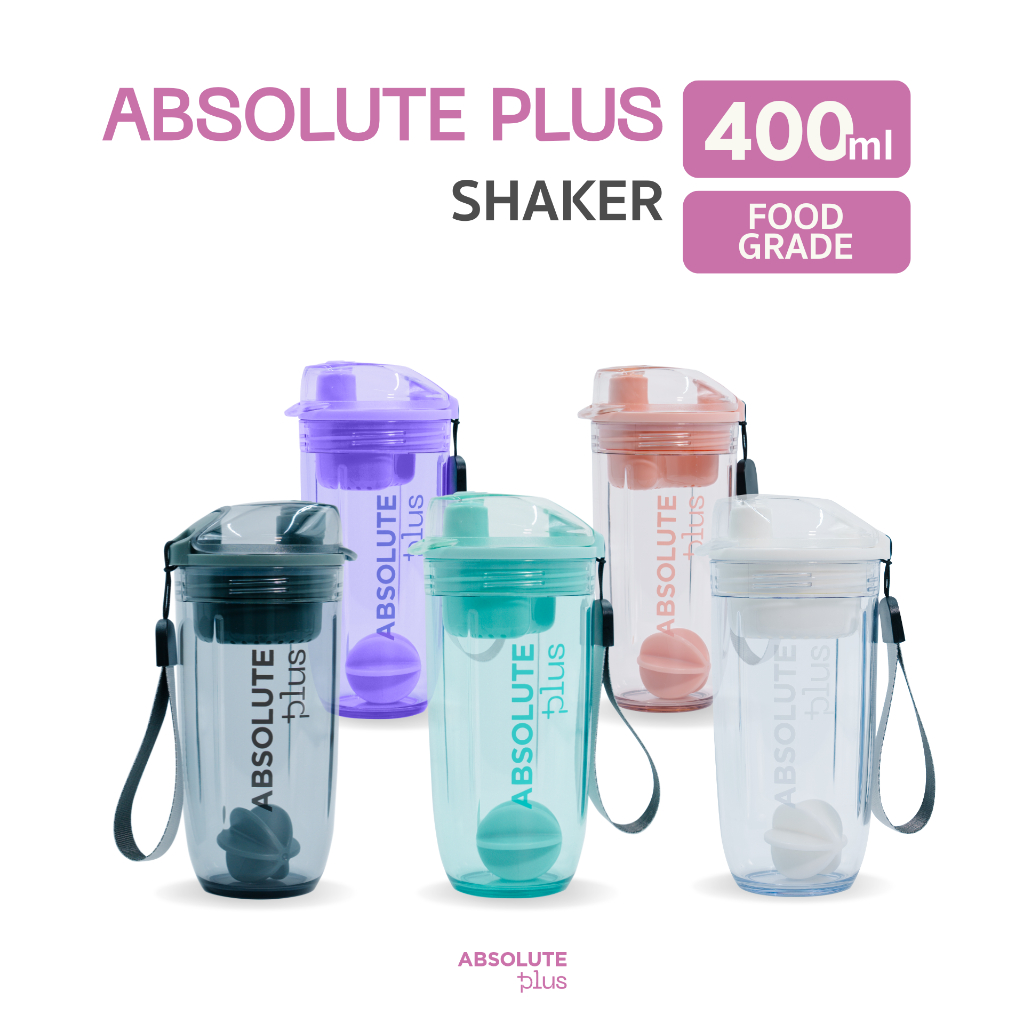Absolute Plus Shaker เชคเกอร์ผสมโปรตีน แก้วใส่น้ำ ทนร้อน ทนความเย็น 400ml