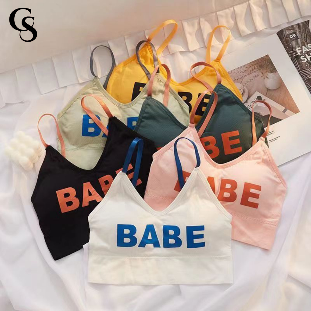 เสื้อสายเดี่ยวสปอร์ตบรา BABY สกรีนลายสุดน่ารักB-085 สายสามารถปรับระดับได้ เสริมฟองน้ำในตัว สินค้าพร้อมจัดส่ง