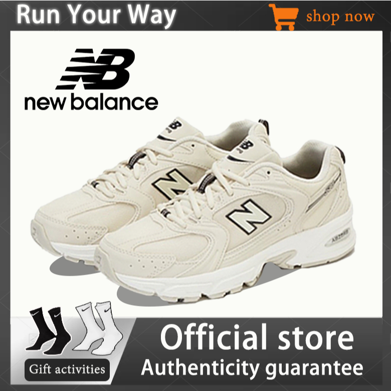 ขายร้อน New Balance 530 SH สีเบจ รองเท้าวิ่งชาย รองเท้าวิ่งหญิง จัดส่งที่รวดเร็ว（ของแท้ 100 %）
