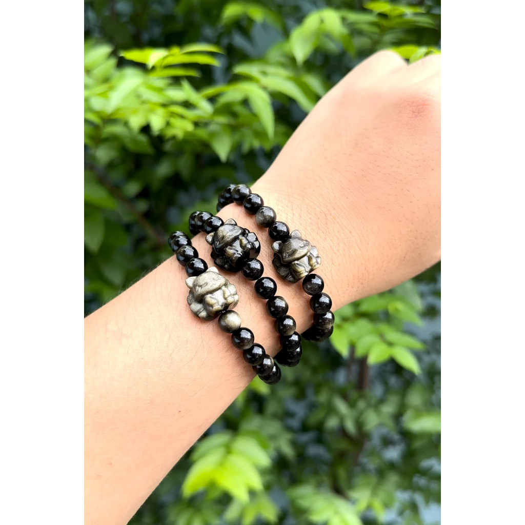 Golden Obsidian Bracelet สร้อยข้อมือ กำไลข้อมือ พร้อมจี้จิ้งจอกเก้าหาง