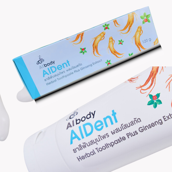 ยาสีฟันโสมไอยรา AIDENT (ไอเด้นท์) ยาสีฟันสมุนไพร ผสมสารสกัดโสม ไม่มีส่วนผสมของแป้งและสารขัดฟัน