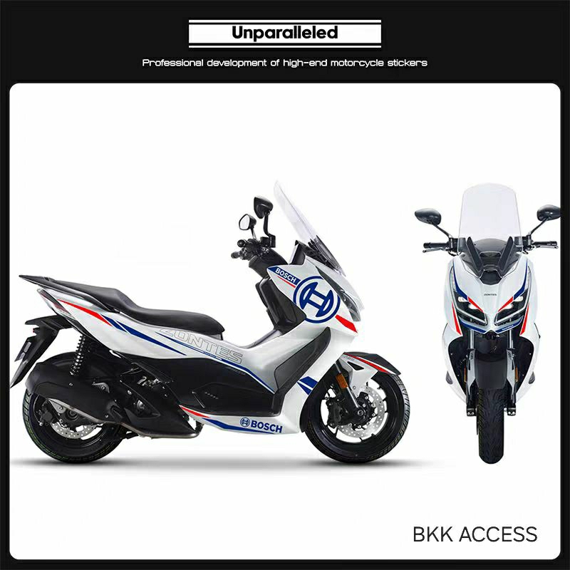 สติ๊กเกอร์ติดรอบรถ ZONTES 350D กันน้ำ กันรอย สีน้ำงิน แดง