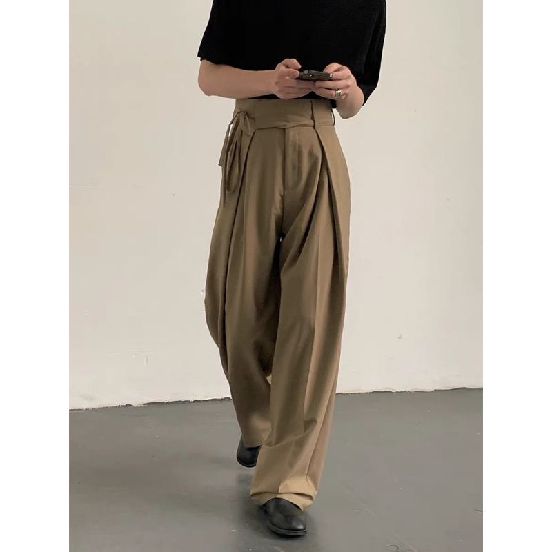 FLOWY RELAXED FIT PANTS กางเกงขายาวทรงกระบอก  A8