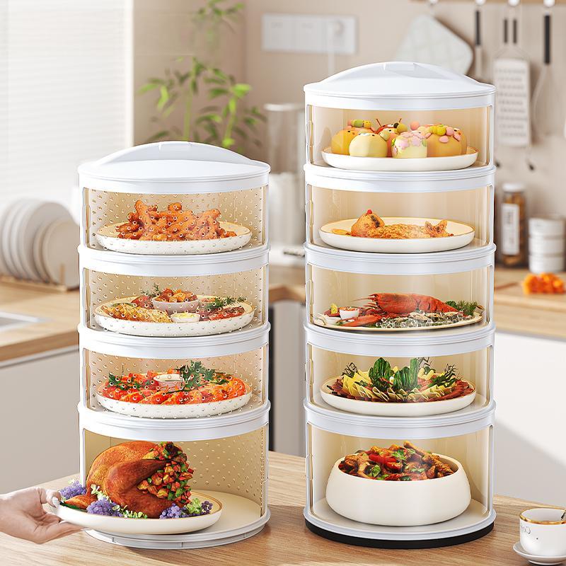 HOME ชั้นเก็บอาหาร เก็บอาหาร พลาสติกเกรดอาหาร 3ชั้น4ชั้น5ชั้นชั้นวาง ป้องกันเชื้อโรค สไลด์เปิด-ปิด อาหารฝาครอบ กันแมลง