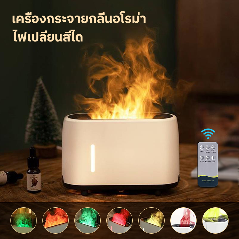 🔥พร้อมส่งจากไทย🔥เครื่องพ่นไอน้ำไฟเตาผิงอโรม่า เครื่องพ่นอโรม่า Humidifier colorful ใส่น้ำหอมได้