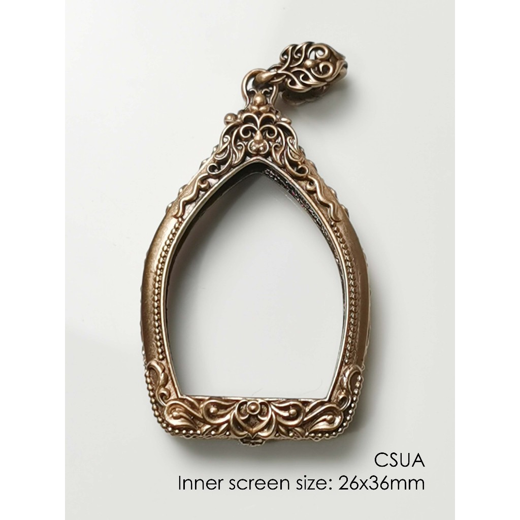 CSUABronze Chao Sua amulet casing 26x36mm กรอบพระบรอนซ์ ทรงเจ้าสัว ไม่มีห่วงด้านบน