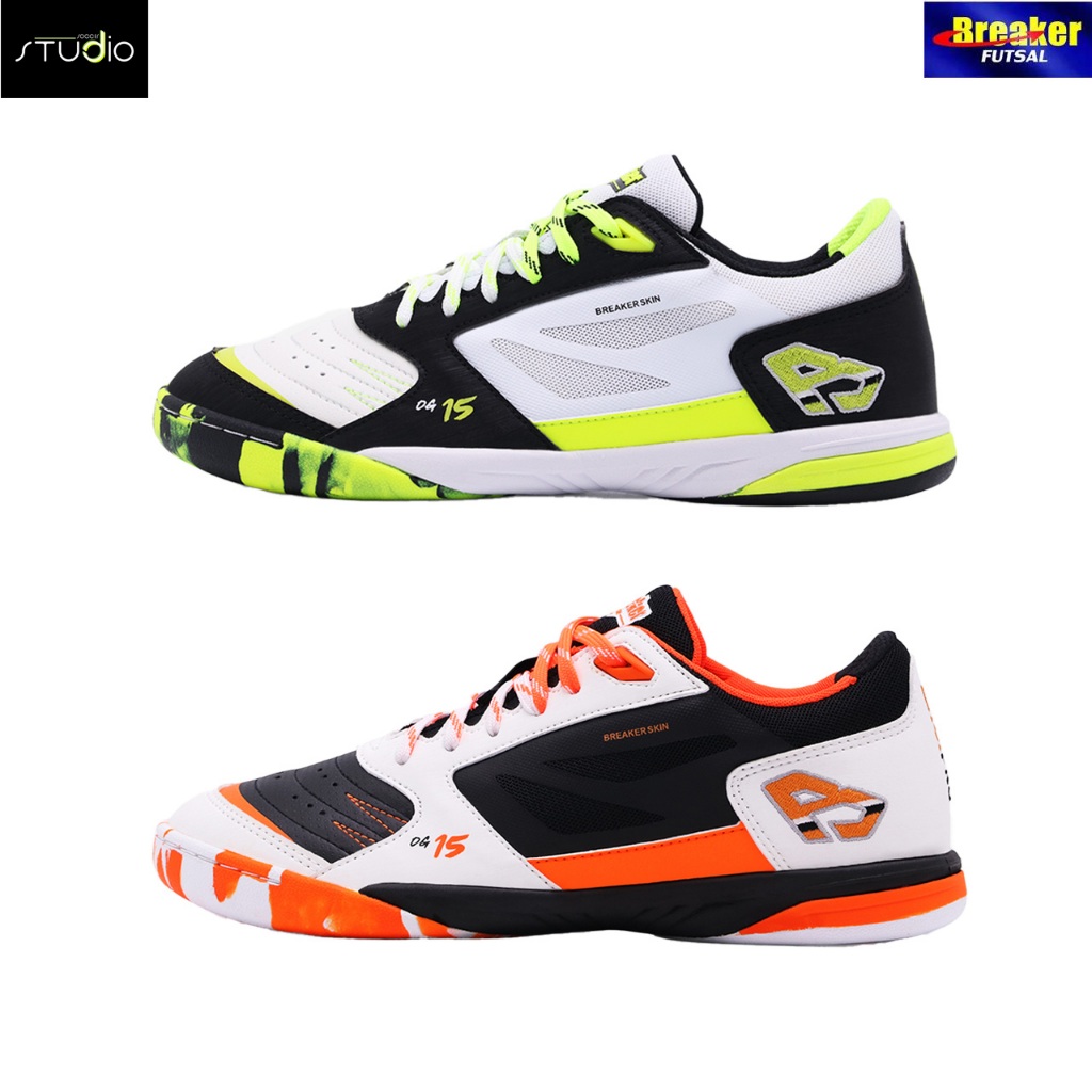[สินค้าลิขสิทธิ์แท้ 100%] รองเท้าฟุตซอล Breaker CM015 WH/BK