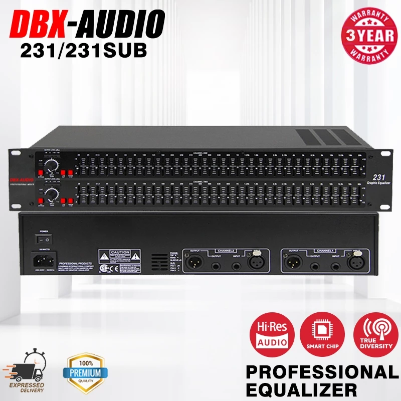 DBX-AUDIO EQ215 /215S/231/231S/215SUB/231SUB PROFESSIONAL EQ พร้อมเอาต์พุตซับวูฟเฟอร์อิสระ PROFESSIONAL EQ