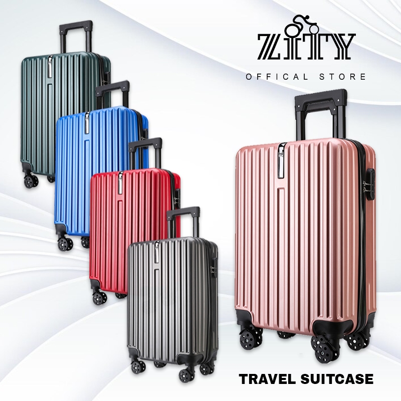 ZITY กระเป๋าเดินทางล้อลาก 20 24 นิ้ว กระเป๋าเดินทางมีซิป กระเป๋าเดินทางล้อคู่ หมุนได้ 360 องศา