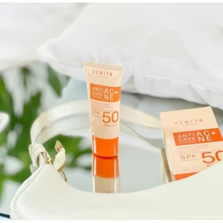 [ 3 หลอด ] กันแดดเวนิต้า Venita Anti-Acne Care Sunscreen SPF50/PA+++plus เนื้อครีมบางเบาเกลี่ยง่ายซึมไว