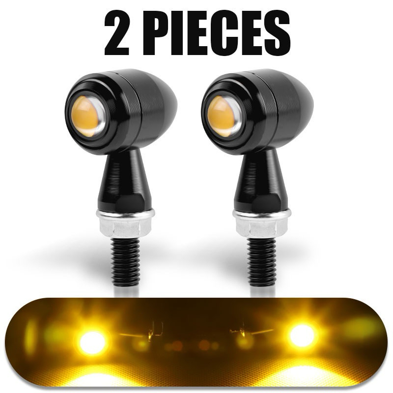 รถจักรยานยนต ์ led ไฟเลี ้ ยว mini Bullet Moto Amber กระพริบไฟแสดงสถานะ led สัญญาณสําหรับ cafe racer สําหรับ Honda 12V