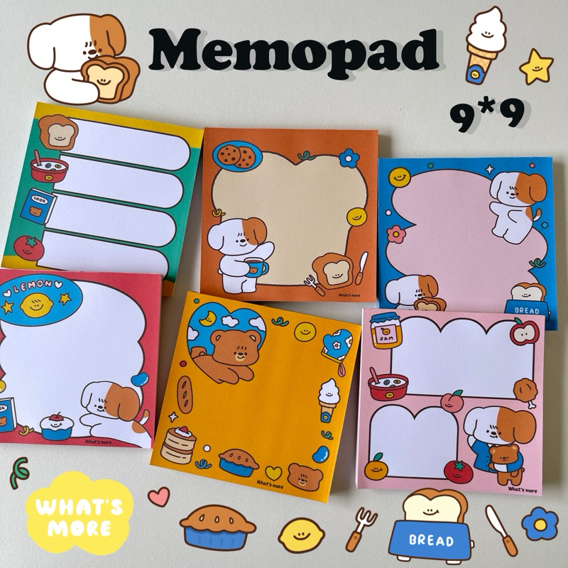 พร้อมส่ง Memopad 🍞🥣🐻💗