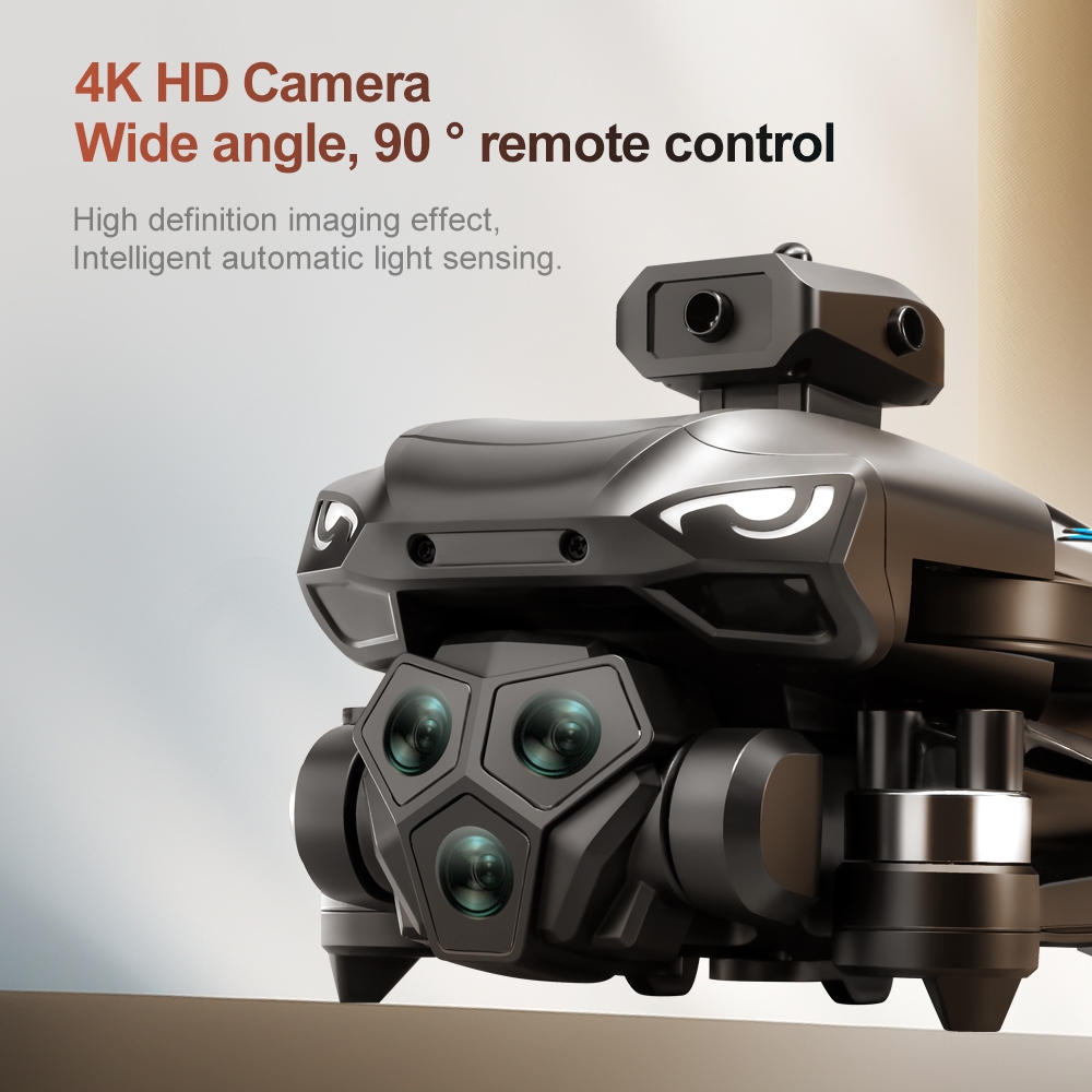 อัพเกรดด้วยหน้าจอ 4.5 นิ้วรีโมทคอนโทรล 4K Drone Eat Ultra Clear มุมกว้างปรับไฟฟ้า 3 เลนส์ Brushless ง่ายต่อการควบคุม