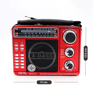 วิทยุคลาสสิค ยี่ห้อ CKML-0021U วิทยุพกพา 3ระบบ AM/FM/SW รองรับ USB/TF MP3 แบตเตอรี่ / ไฟฉายในตัว ของแท้ มีให้เลือกรุ่น