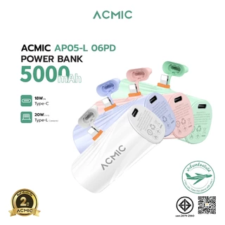 [รับประกัน 2 ปี] ACMIC AP05-C 06 PD/AP05-L 06PDPowerbank 5000mAh พาวเวอร์แบงค์มินิ ชาร์จเร็ว PD20W พาวเวอร์แบงค์ไร้สาย
