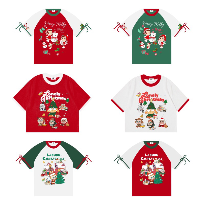 เสื้อยืด Christmasรวมลายการ์ตูน ยอดฮิต ✨ผ้า Cotton ขนาด Oversizeป้าย QottonLand