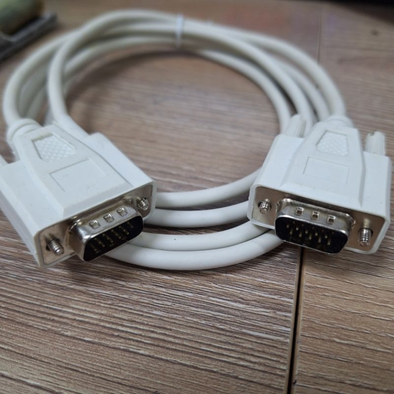 vga cable 15Pin ผู้-ผู้ สายสีขาว ยาว 1.8เมตร 3เมตร 5เมตร สีขาว