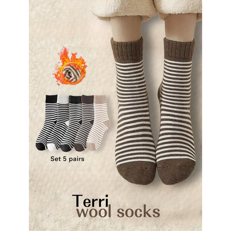 WS14 terri wool socks (set 5 pairs)