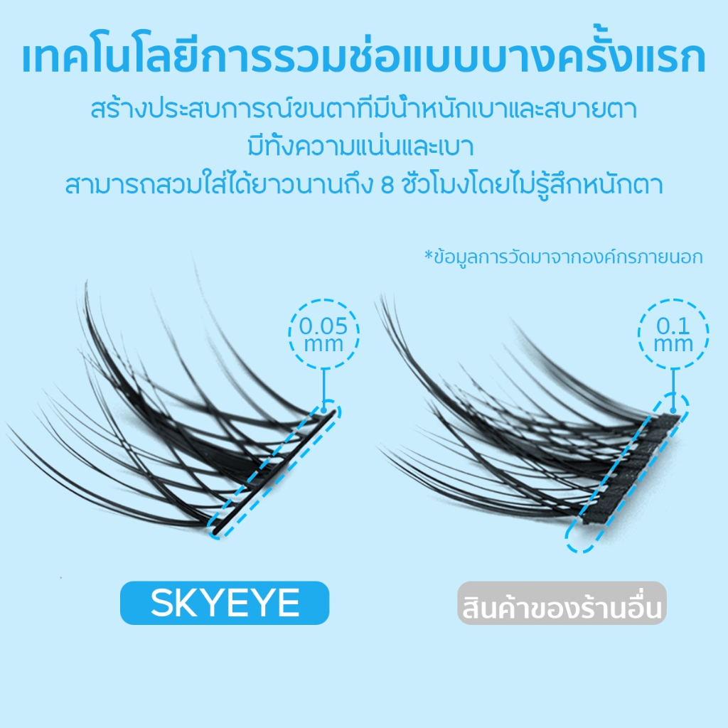 SKYEYE ขนตาปลอมมีกาวในตัว มีหลายสไตล์และขนาดให้เลือก แบบช่อเพื่อความสะดวก ใช้งานง่ายเพียงหยิบแล้วติดทันที - ภาพย่อย 4