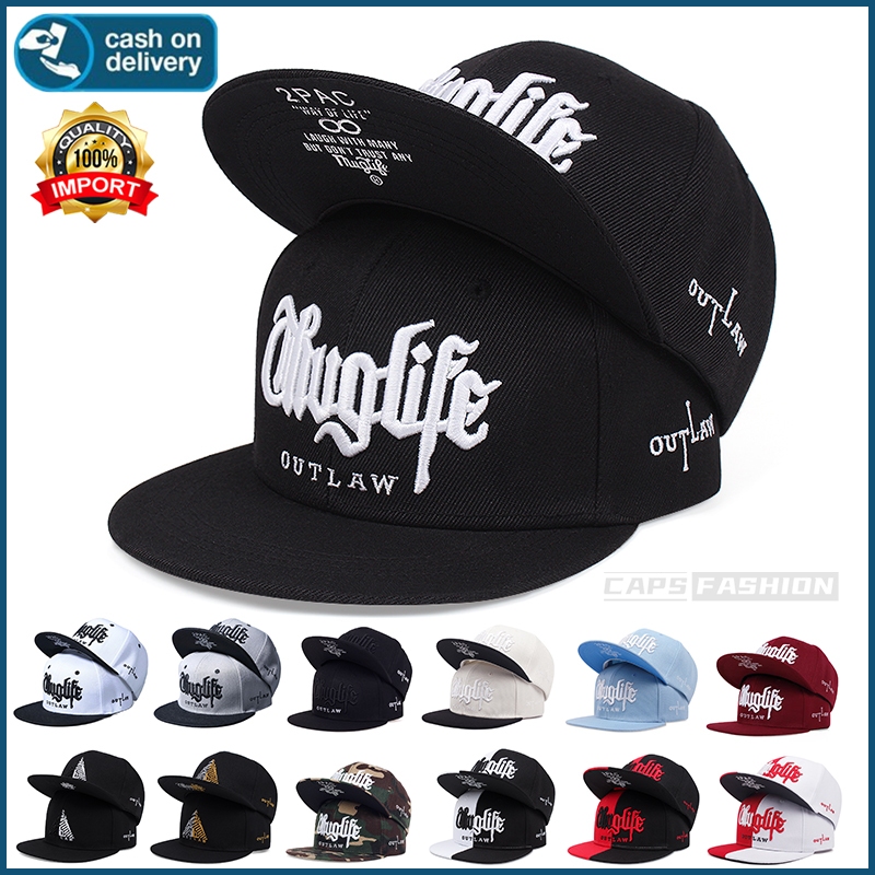 หมวกฮิปฮอป 2PAC สไตล์แฟชั่น สำหรับผู้ชาย แบบบิลเรียบ