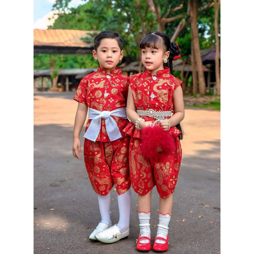 ชุดตรุษจีนเด็กหญิง ชุดตรุษจีนเด็กผู้ชาย ชุดเซ็ทตรุษจีน ชุดเด็ก