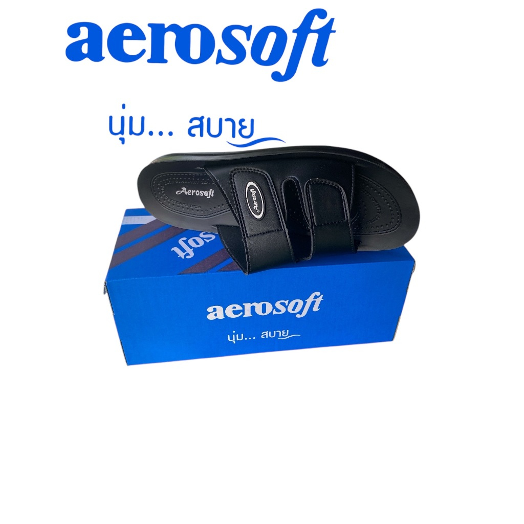 aerosoftรองเท้าแตะแบบสวมรุ่นMA4141สีดำSIZE39-44สวมใส่นุ่ม...สบาย