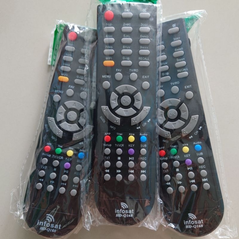 ✅พร้อมส่ง รีโมท Infosat HD  รุ่น Q168 HD-E168 , HD-X168, AEC-Gold, AEC-TV, AEC HD Plus