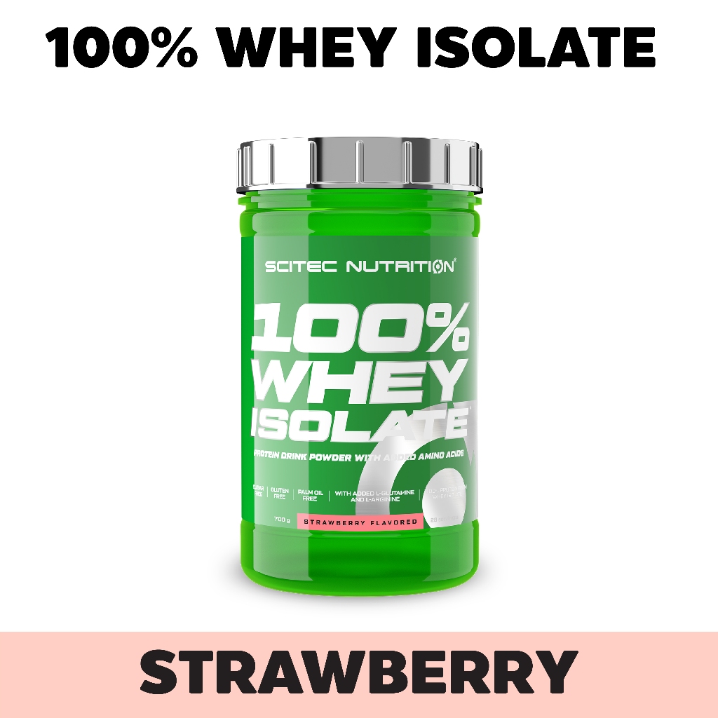SCITEC NUTRITION Whey Isolate Strawberry 700g รสสตอเบอรี่ เวย์โปรตีน ไอโซเลท-ลดไขมัน ลดน้ำหนัก ลีนเวย์