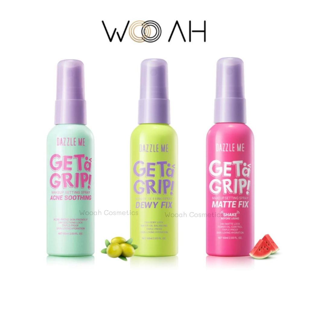 DAZZLE ME Get a Grip! Makeup Setting Spray Dewy/Matte/Acne สเปรย์ล็อคเมคอัพ ควบคุมความมัน ติดทนนาน
