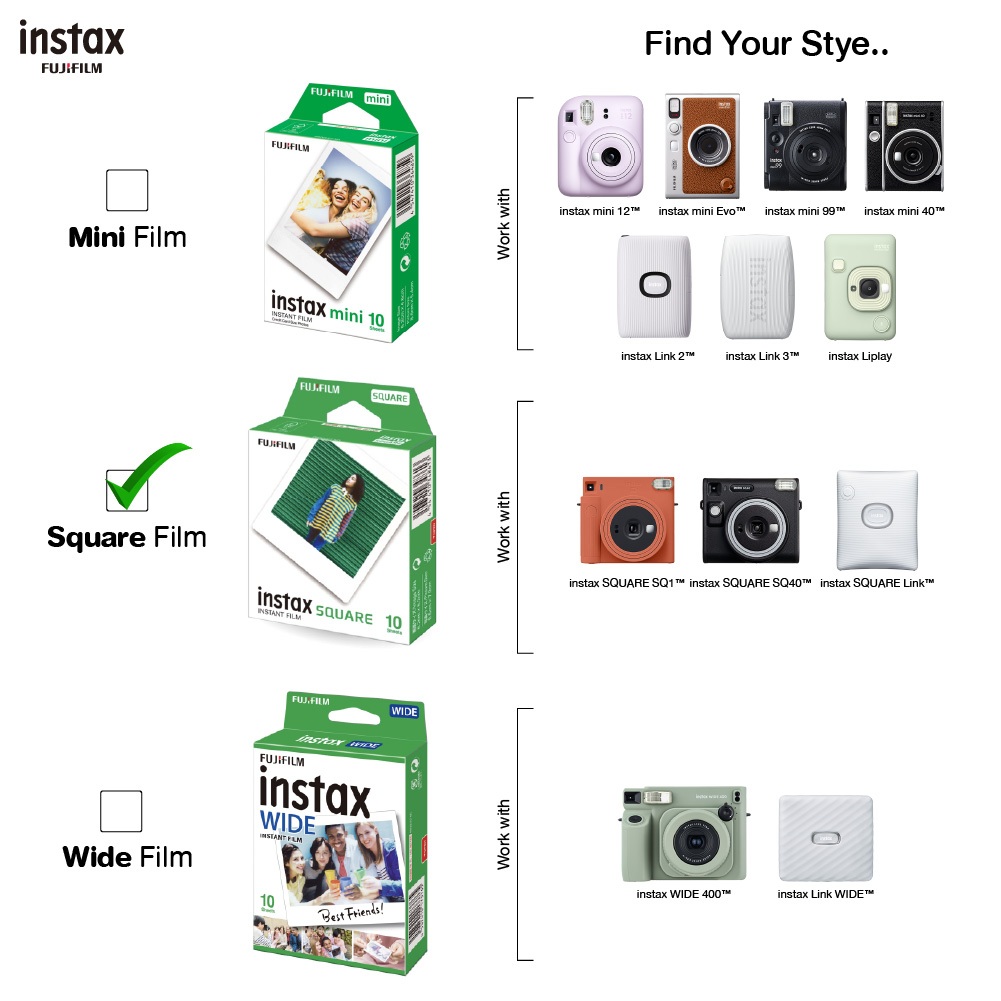 Instax Square Film 10x2 Instant Film ฟิล์มขอบขาว 20 แผ่น รูปที่ 2