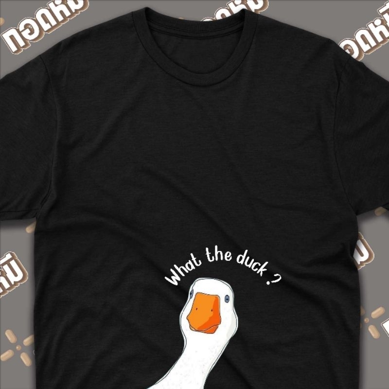 เสื้อยืดลายwhat the duck พร้อมส่ง cotton100 KPA054