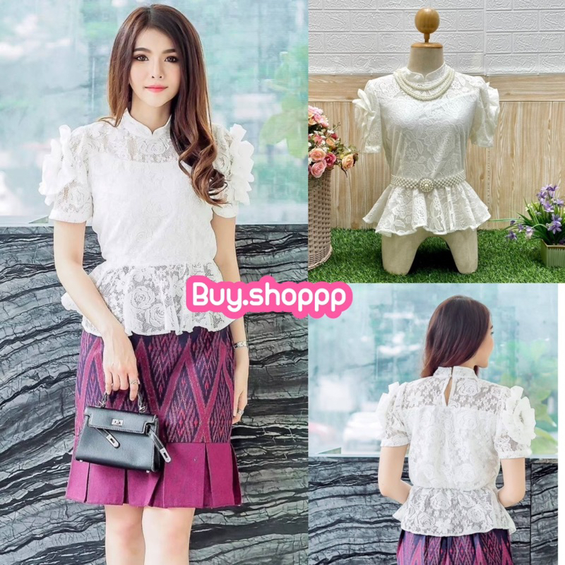 เสื้อลุกไม้แขนสั้น รุ่นแขนกุหลาบ size S/M/L/XL/2XL (สินค้าพร้อมส่ง)