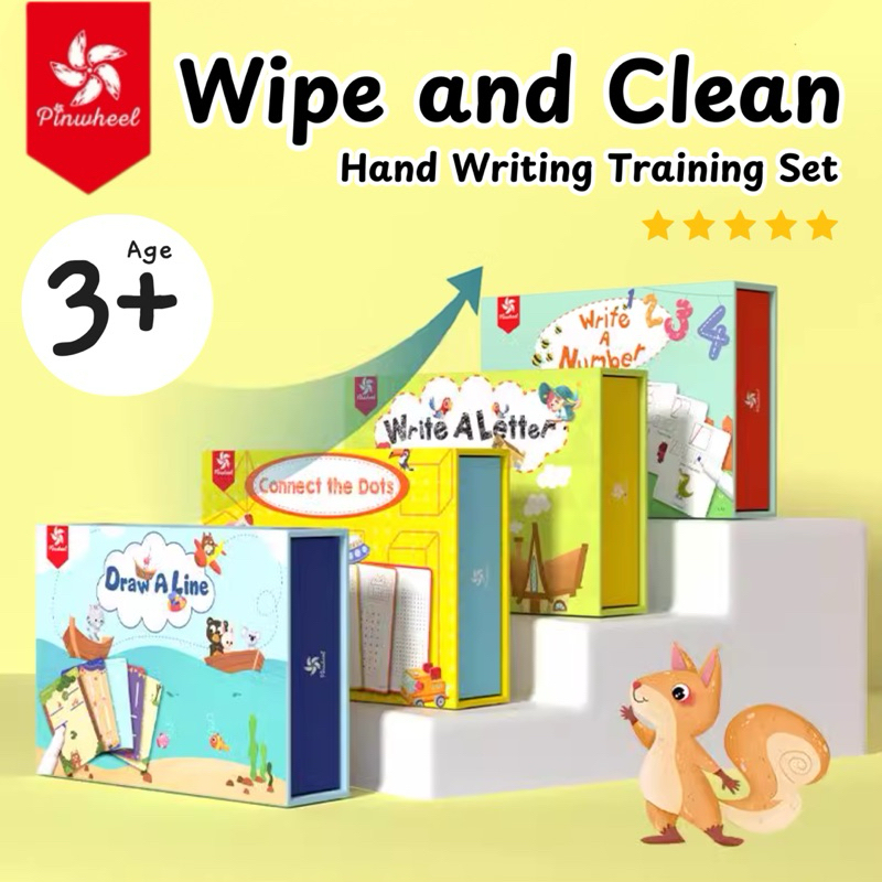 พร้อมส่ง Pinwheel Wipe and Clean Box Set สมุดกิจกรรมลากเส้น หัดเขียน อายุ 3+