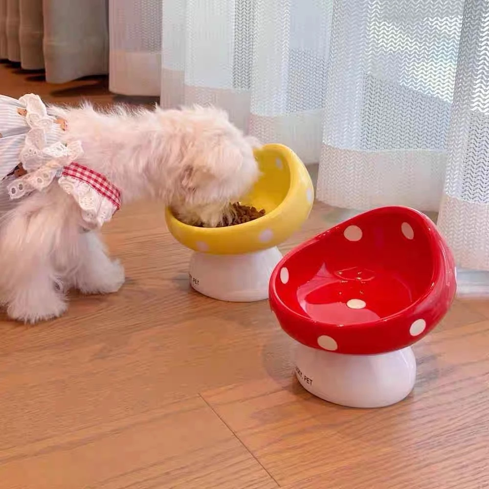 【สินค้าสปอต】MaitaPET เซรามิคอาหารแมวชามอาหารสุนัขชามดอกไม้ชนิดเห็ดชนิดพลิกคว่ำสุนัขแมวอาหารสัตว์เลี้ยงชาม ชามแมวยกสูง thumbnail 10