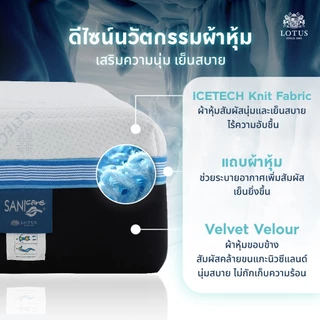 LOTUS รุ่น Iceland ที่นอนนุ่มสบาย ผสานเมมโมรี่โฟม เย็นสบาย คลายร้อน หลับสนิทยาวนาน หนา 10.5 นิ้ว ส่งฟรี