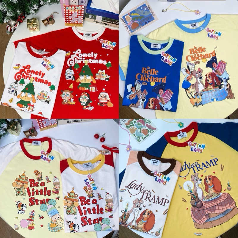 BUDDY | พร้อมส่ง เสื้อยืดโอเวอร์ไซส์ oversize Merry chrismas คริสมาส รวมการ์ตูน งานป้ายQT