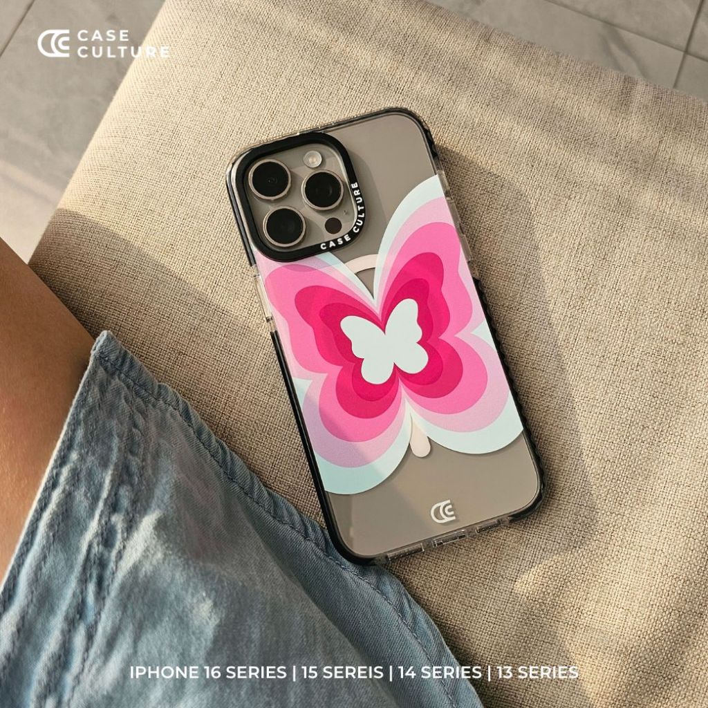 ลาย Pink Butterfly 🌼 เคสกันกระแทก iPhone แบรนด์ Case Culture