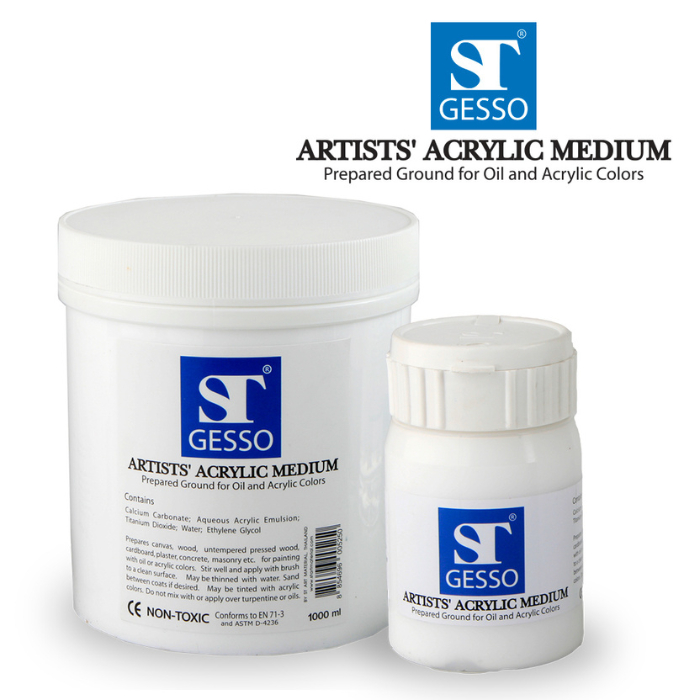 ST Gesso Artist’s Acrylic Medium เนื้อครีมเข้มข้นมีส่วนผสมของอะคริลิคแท้ 100%