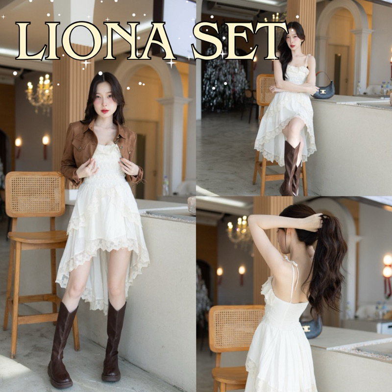 🌸 LIONA SET 🌸 (TYL13) เดรสกระโปรงหน้าสัันหลังยาว