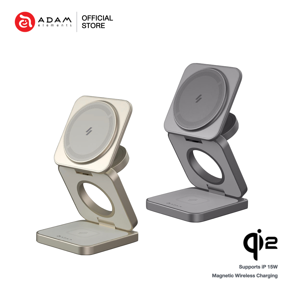 แท่นชาร์จไร้สาย ADAM elements Mag 3 Pro Qi2 3-in-1 Foldable Travel Charging Station - แท่นชาร์จมือถื