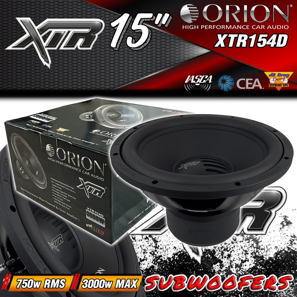 สินค้าใหม่ ซับวูฟเฟอร์รถยนต์ ของแท้ !! ORION XTR154D 15 นิ้ว XTR SERIES 750W RMS ซับวูฟเฟอร์ DVC 4 โ