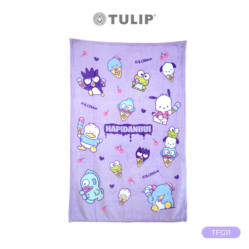 [NEW] Tulip Fleece แก๊งค์ซานริโอ ผ้าห่มขนแกะเทียม TFG11 ฮาปิดันบุย ลิขสิทธิ์แท้ ผ้าห่มฟลีซ สัมผัสนุ่มพกพาสะดวก