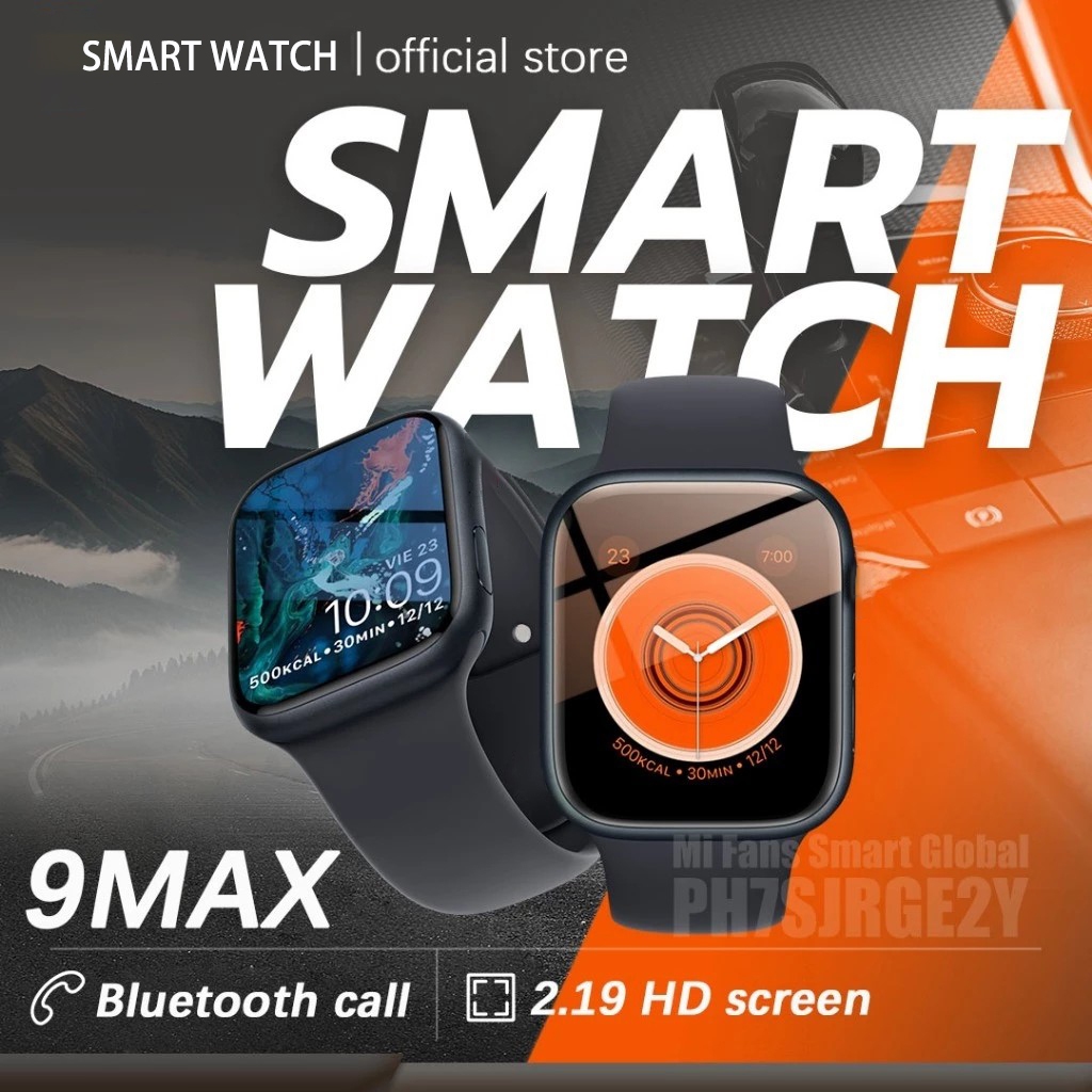 2024 ใหม่ดูสมาร์ท 9 MAX นาฬิกาคู่กันน้ำบลูทูธโทรกีฬาติดตามวอลล์เปเปอร์ที่กำหนดเอง COD